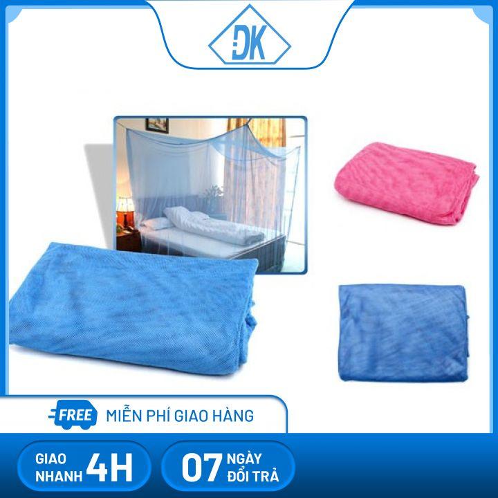 Mùng ngủ giăng dây thiết kế 4 góc treo thuận lợi dễ dàng sử dụng đường may chắc chắn - Đăng Khoa 79 - Mùng tuyn - mùng chụp