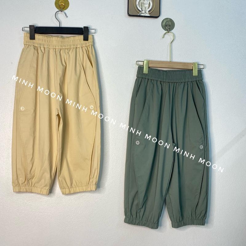[New]Quần lửng bo gấu chất Kaki Thun Hàn CC cạp cao lưng thun,gấu bo. 3