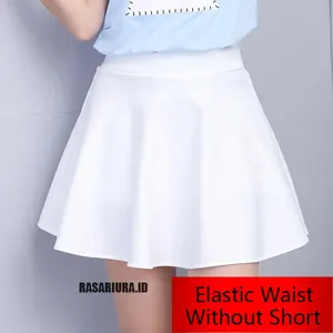 ROK KOREA STYLIS . ROK OLAHRAGA WANITA FORMAL NON FORMAL Mini Panjang Scuba Pendek Berpori Nyaman Wanita Variasi Putih