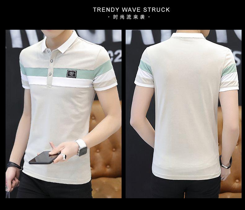 Product Introduction of Áo Thun Cotton Nguyên Chất Ngắn Tay Cho Nam, Áo Polo Có Ve Áo Dáng Ôm Hàn Quốc, Đẹp Trai, Hợp Thời Trang, Lớp Nền, Mùa Hè 13