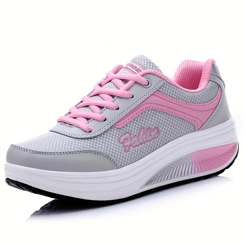 Shock Absorption Fashion Walking Shoes For Women, Breathable Wedge Sneakers, Outdoor Casual 1