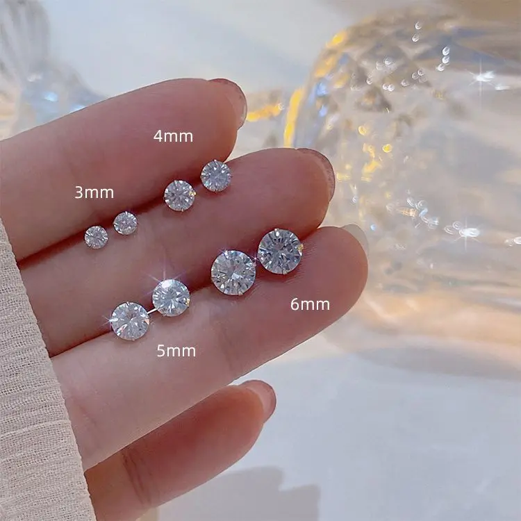 Bông Tai S925, Phổ Biến, Đính Đá Zircon Lấp Lánh