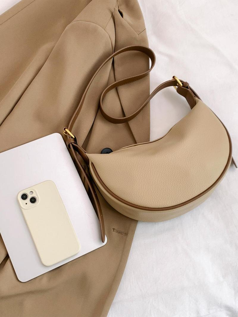 Product Introduction of Fashion Colorblock Underarm Bag, Large Capacity Commuter Bag, Trendy Versatile High-quality Daily Commuting Bag, Girl Fashionable Shopping Bag 2