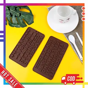 2 pcs Cetakan silikon kue coklat puding huruf dan angka happy birthday karakter / Cetakan Coklat Silikon / Cetakan Pudding Silikon Dapur Peralatan