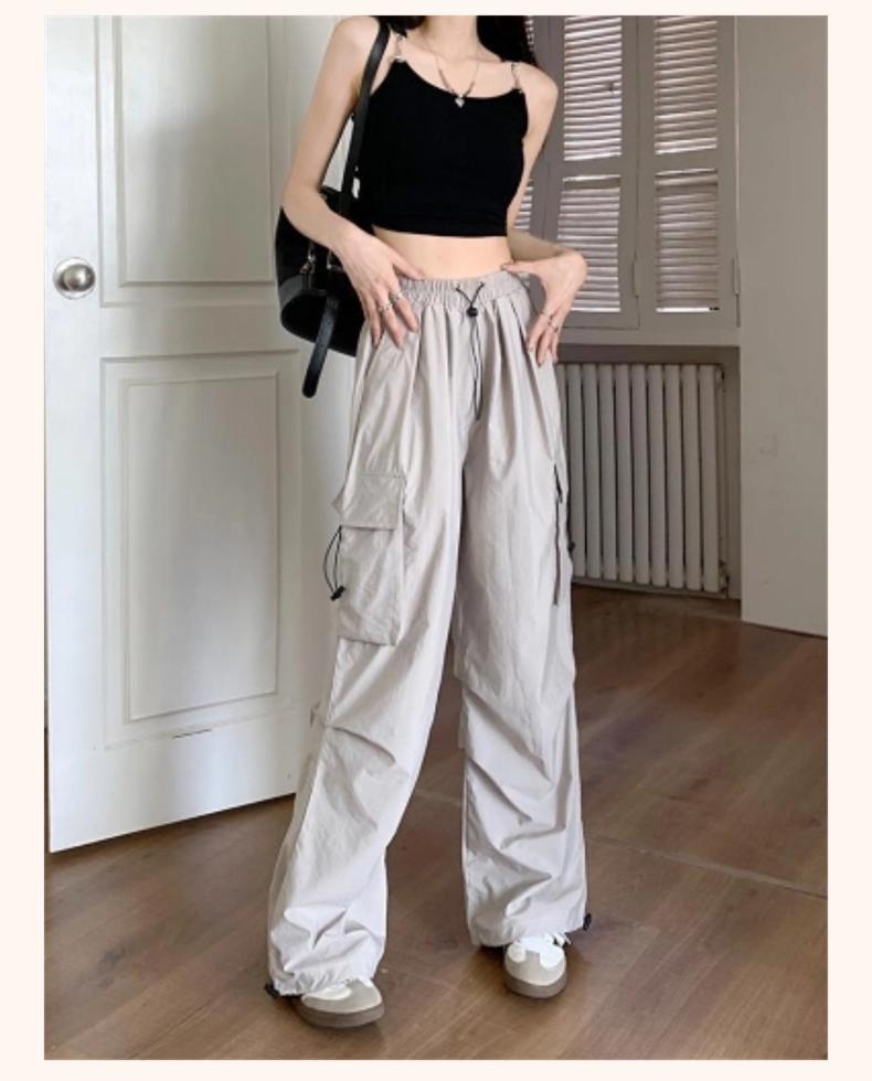 Product Introduction of Women's cargo pants women's plus size women's pants back waist wear lazy style elastic #1611 9
