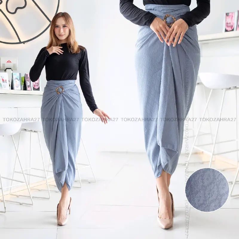 Rok Lilit Polos Songket Emboss Bawahan Kebaya Viscose Premium By Toko Zahra 27 Kain Serut Wanita 3