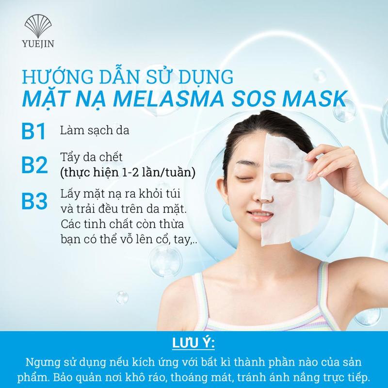 Product Introduction of Mặt nạ dưỡng trắng da Yuejin Melasma SOS Mask, giúp da đàn hồi, căng bóng mịn màng (Lẻ 1 miếng) 24