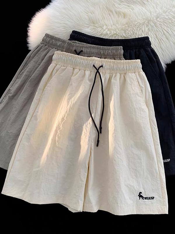 Quần Short Nam Nữ Thêu Hoạ Tiết - Quần Đùi Unisex Thể Thao Mặc Thoáng Mát Chất Gió Giãn Nhăn Sport Tập Thể Dục