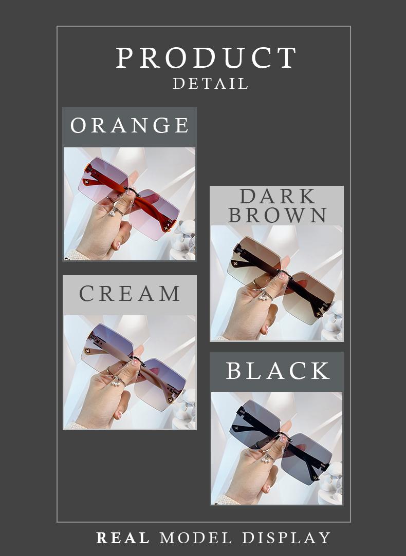 Product Introduction of 【HanHui】【b8088】Perlindungan UV untuk wanita Wajah kecil yang cantik Kacamata tanpa bingkai yang indah Women UV protection beautiful small face beautiful rimless glasses 14