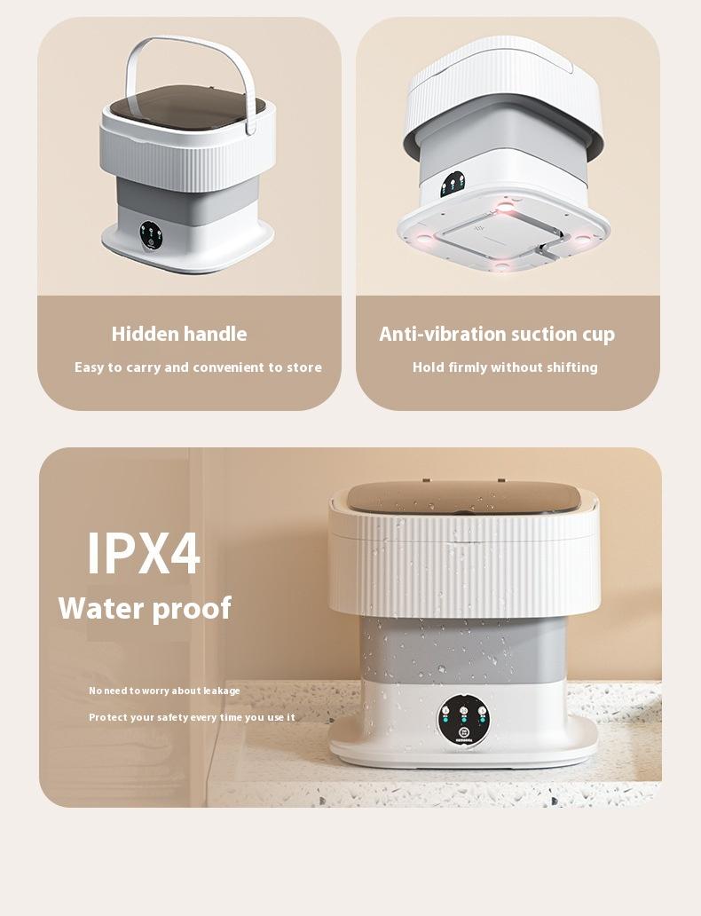 Product Introduction of Folding washing machine household rinse and rinse, integrated washing machine, large capacity, underwear, socks, portable mini washing machine 2