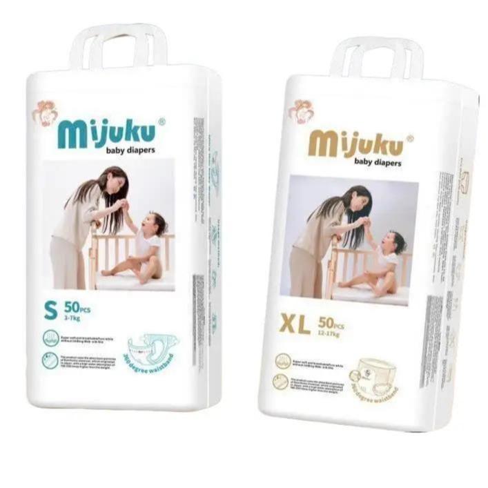 [COMBO 2 BỊCH 100 MIẾNG] Bỉm Mijuku cho bé từ 3kg trở lên size S100/M100/L100/XL100/2XL100/3XL100/4XL100/5XL100 - công nghệ Nhật Bản, siêu thấm hút, chống hăm toàn diện