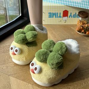 ニンニク鳥の綿スリッパ女性の冬オールインクルーシブプラスベルベット暖かいかい面白さいマンガアウターウェアノンスリップ屋内ホームぬいぐるみ綿の靴