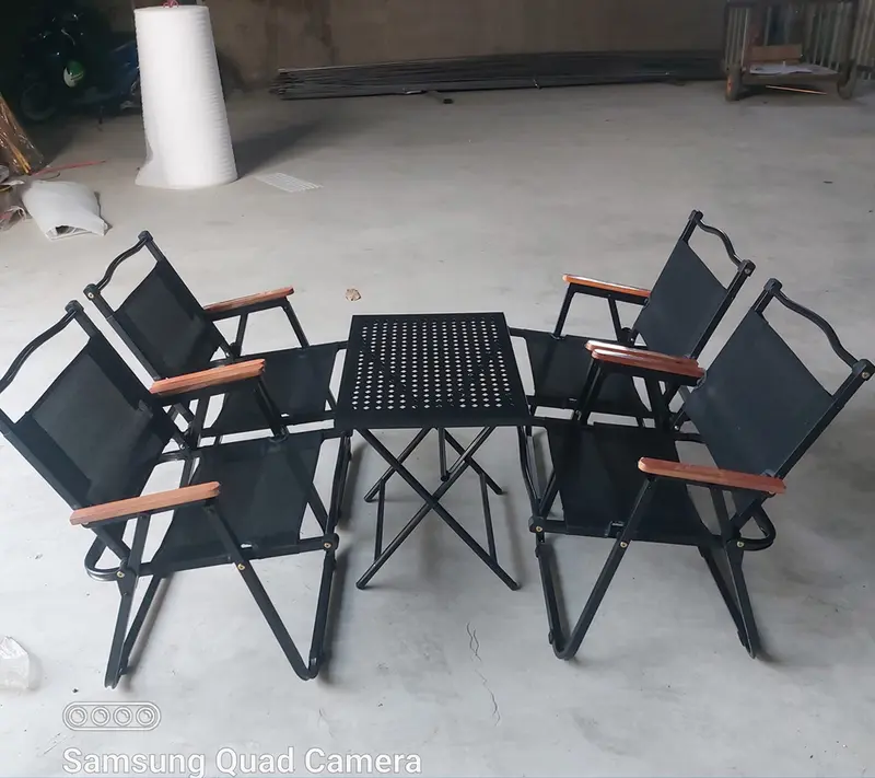 Ghế Xếp Camping Tựa Lưng Gấp Gọn Tay Gỗ Dành Cafe, Câu Cá, Du Lịch Dã Ngoại - Vải Đen - Hàng Loại 1 - Giá Xưởng 8