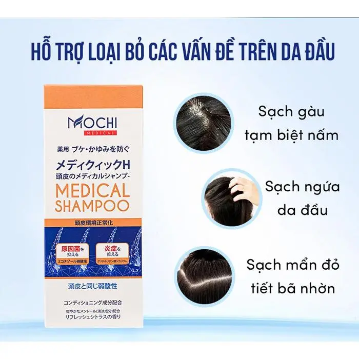 Dầu gội chống gàu Mochi Medical Nhật Bản dầu gội sạch gàu Mochi hết nấm ngứa trong 2 tuần 5