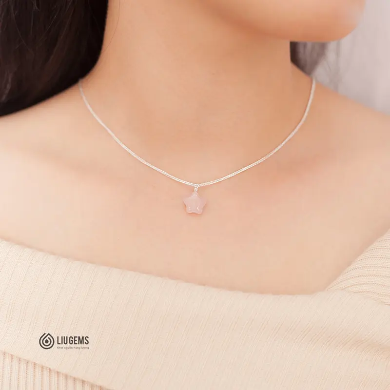 Dây Chuyền Nữ Bạc 925 Liugems Ngôi Sao Đá Thạch Anh Hồng Xinh Xắn, Dễ Thương, Thời Trang DC26 (Mua một, tặng một hộp đựng trang sức + một khăn lau bạc miễn phí) 7