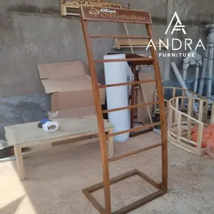 gantungan kain, gawangan kain minimalis plus nama toko ukir 6 tongkat MJ