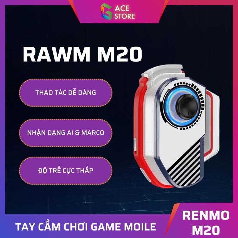 Rawm M20 - Hỗ trợ Android | Tay cầm chơi game một bên hỗ trợ macro combo ảo ghìm tâm AI dành cho điện thoại và máy tính bảng Chơi Điện Tử Bluetooth