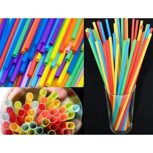 Bịch 500gr ống hút nhựa cứng đầu nhọn ống hút nước mía sinh tố
