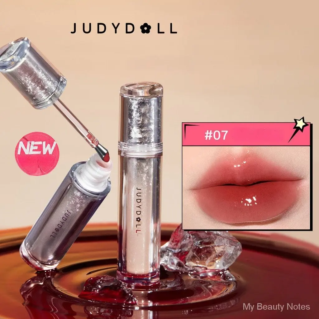 Hot-Selling Judydoll JudydoLL Mirror Water Light Lip Ice-Exposed Iron Lip Lacquer Lip Gloss White and Non-Fading Pure Style Female 07 MXNC