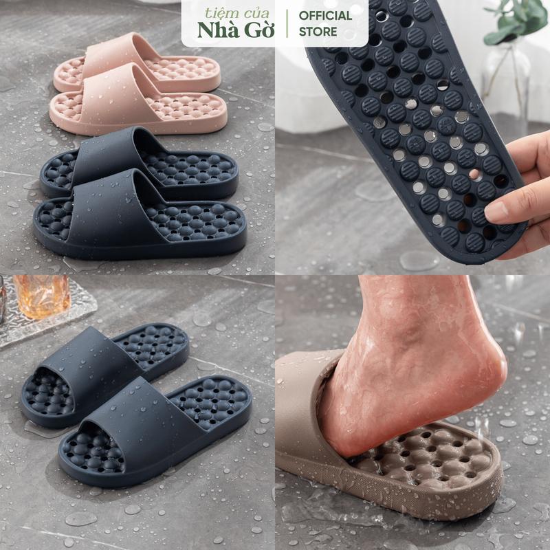 Dép Lỗ Chất Liệu Cao Su EVA 2025 Nhà Gờ Êm Nhẹ, Thoáng Khí Chống Trơn Trượt Đi Trong Nhà Tắm Bền Đẹp DT25M1 DéP Đế Bằng Nam Nữ