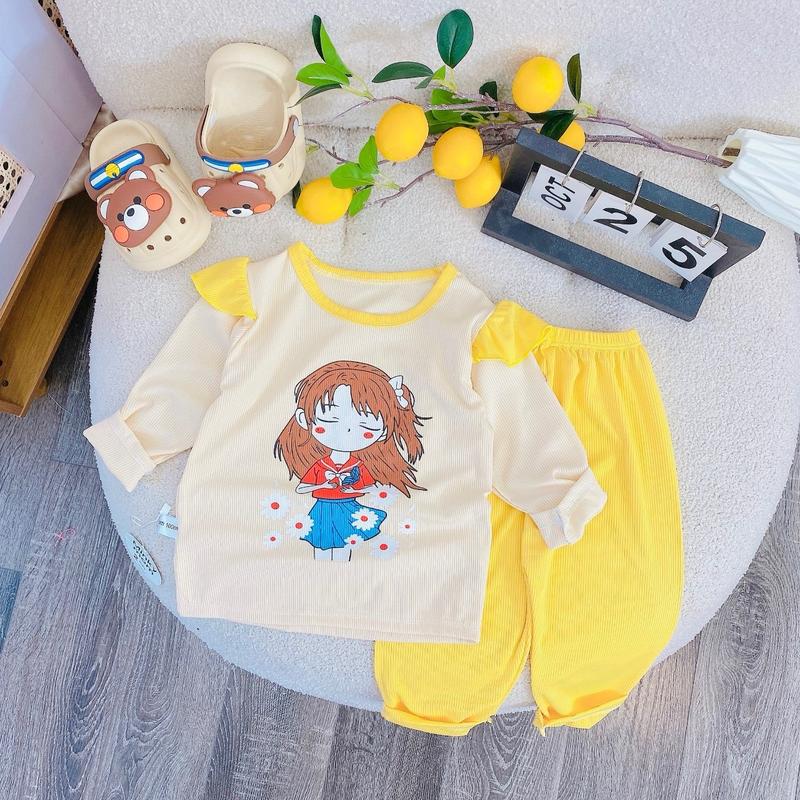 Bộ quần áo  tăm bèo bé gái size từ 5-16kg thích hợp mặc mùa lạnh hoặc nằm điều hòa 2