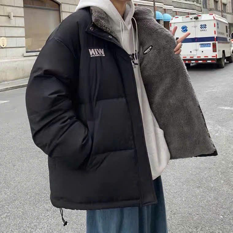 Áo khoác nam nữ lót lông cừu W.I.N - Sẵn Hàng + Hàng Cao Cấp - Áo phao nam 3 lớp mặc được cả 2 mặt dày siêu ấm đại Hàn áo khoác aolot long có thể giặt máy khóa kéo áo khoác