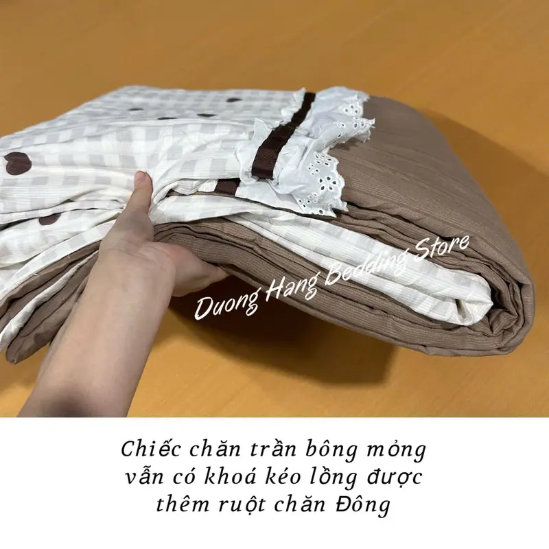 Bộ Chăn Ga Gối COTTON ĐŨI SỢI TRE MarkJacob - Set 5 món ( ga trần phủ - vỏ chăn trần có khoá - 2 vỏ gối - 1 vỏ ôm khoá sườn) 1