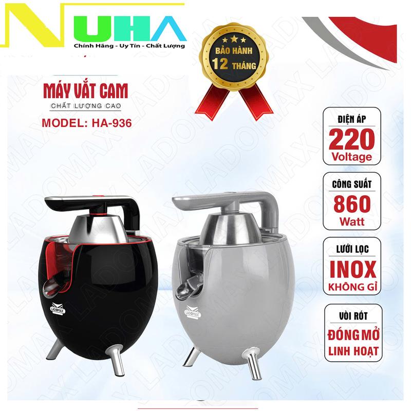 Máy vắt cam công nghiệp LADOMAX 860W mới, vắt chanh quýt- có linh kiện thay thế, bảo hành 12 tháng