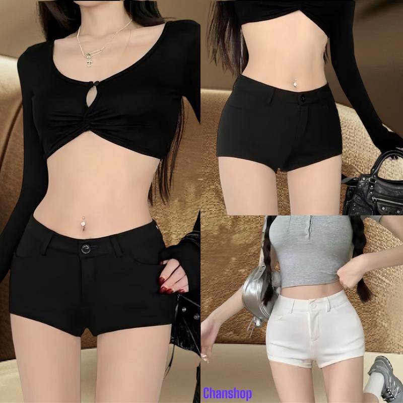 [Combo 2 Quần] Quần Short Nữ Cạp Trễ- umi Co Giãn 4 Chiều Women Pants 2