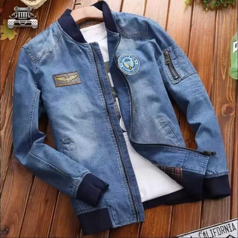 Product Introduction of JAKET BOMBER MODEL  BORDIRAN SIMPLE VARIAN WARNA BIRU TUA & BIRU MUDA Denim Jeans Nyaman Panjang Pria Top Distro Keren Atasan Casual 49