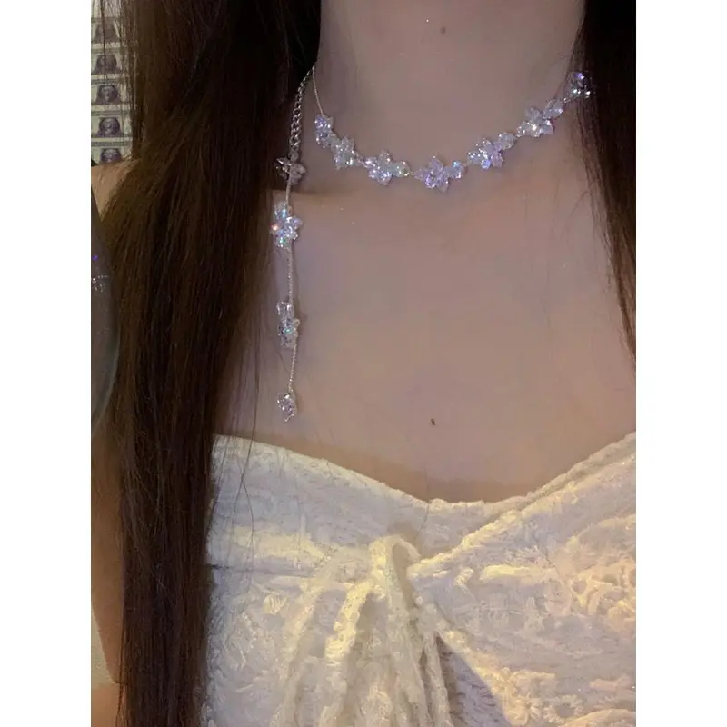 Dây Chuyền Xương Đòn Zircon Bất Đối Xứng Cổ Tích Nước Mắt Đẹp Và Siêu Thanh Lịch, Giá Cả Phải Chăng, Sang Trọng, Thích Hợp Cho Người Sành Điệu, Vòng Cổ Kim Cương Sáng Bóng Tinh Tế Phong Cách Tân Ins Mới 3