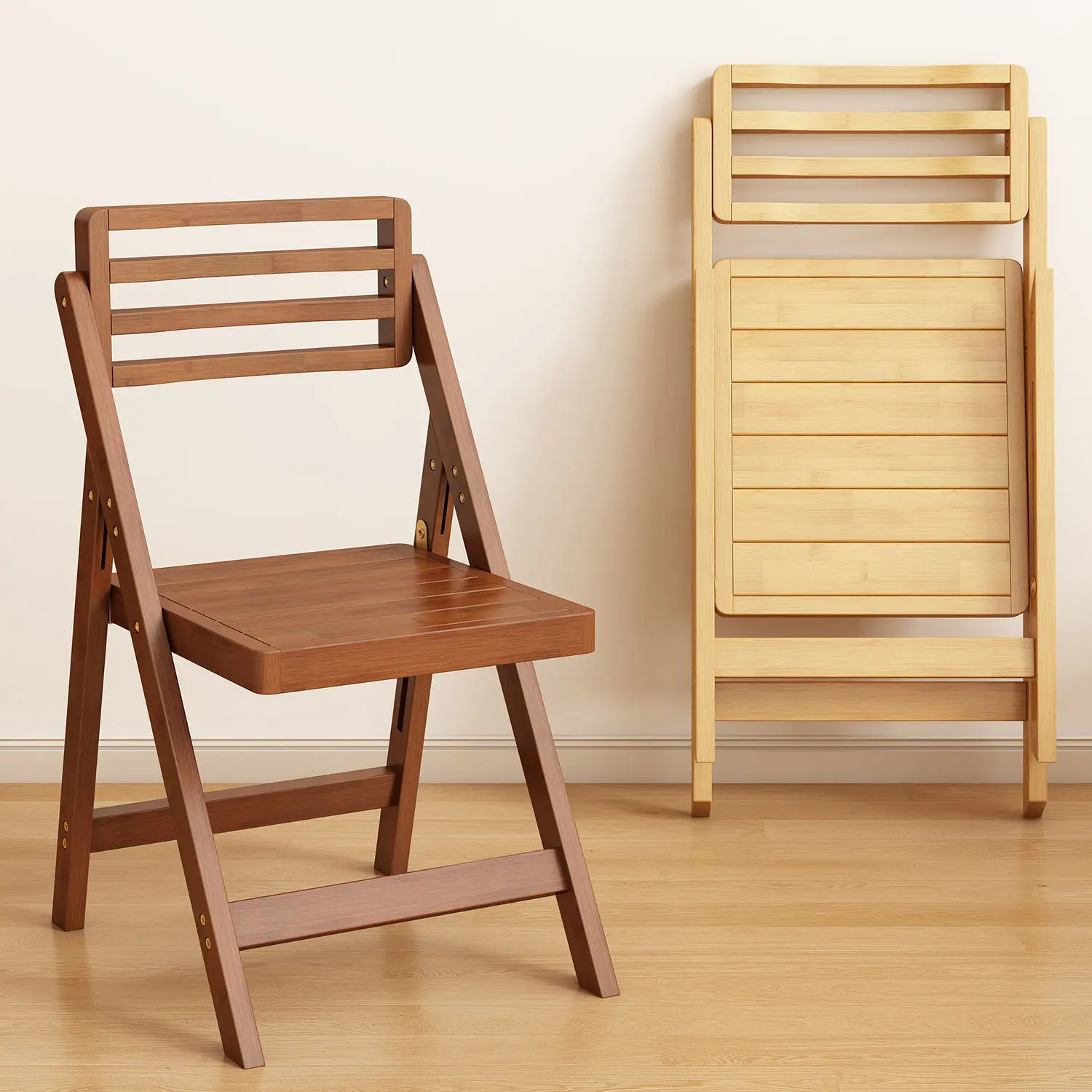 Foldable Bamboo Chair for Home Balcony Leisure Backrest Chair Office Nap Recliner Outdoor Portable Bamboo Chair