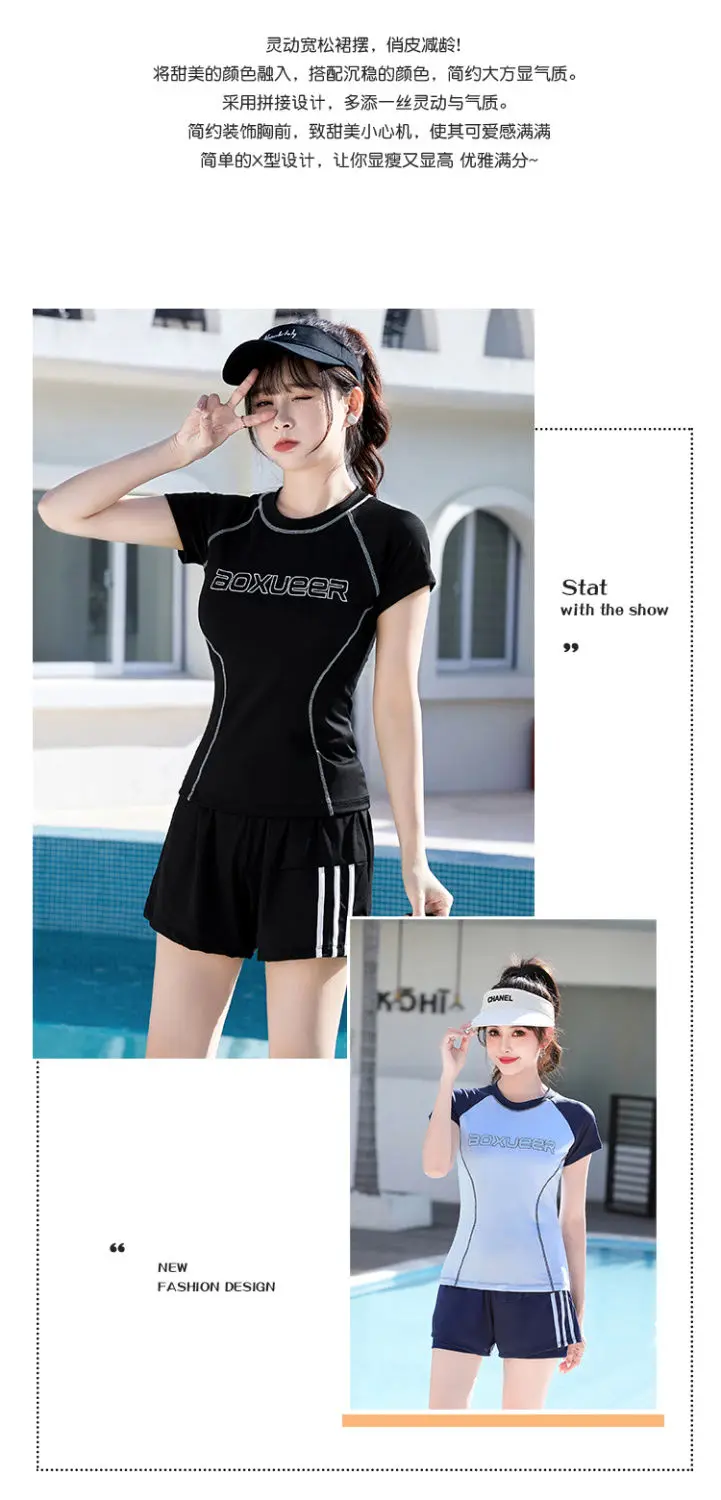 Product Introduction of Áo Tắm Ngoại Cỡ Dành Cho Phụ Nữ, Phong Cách Bảo Thủ, Thiết Kế Xẻ Tà, Thích Hợp Cho Cô Gái Đầy Đặn, Che Bụng, Mỏng Vừa Vặn, Thích Hợp Cho Chụp Ảnh Hòn Nước Nóng, Cô Gái Béo Nhẹ, Đồ Bơi Thể Thao, 2024 3