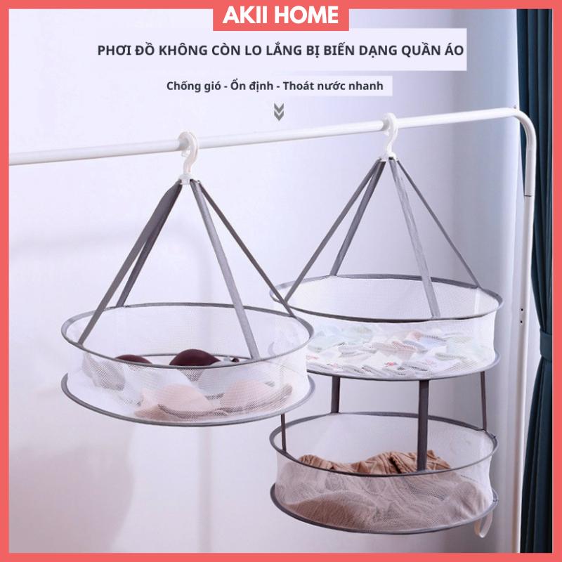 Giỏ lưới phơi đồ lót, tất vớ, áo len, cọ và mút trang điểm chống biến dạng, dung tích lớn, xoay 360 độ NC81 1
