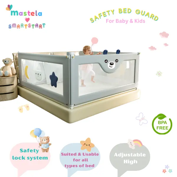 MASTELA Baby Bed Rail Safety Guard Bed Guard Rail Fence Pagar Pembatas Pengaman Pagar Kasur Bayi 1