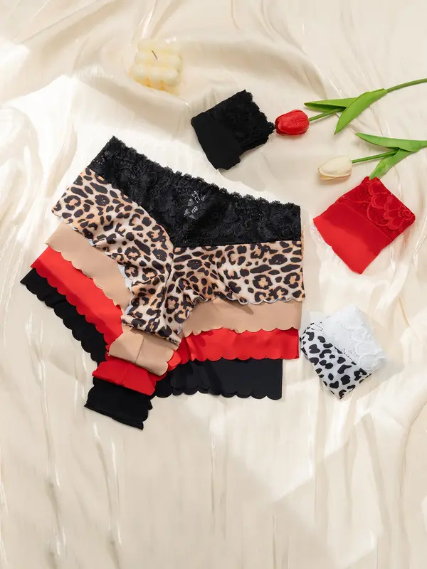 Women's Leopard Print Panty, Soft Comfy Breathable Knicker for Daily Wear, Underwear for All Seasons 4