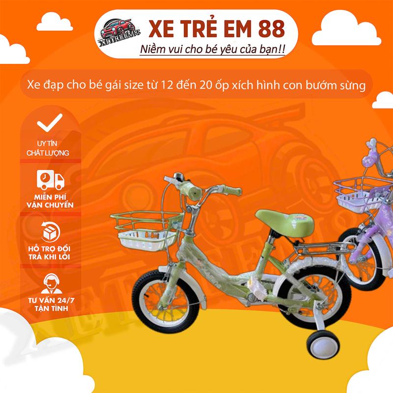 Xe đạp cho bé gái size từ 12 đến 20 ốp xích hình con bướm sừng gắn ghi đông yên xe  fixed gear thanh nối  xe đạp càng xe  fixed gear xe  4 Gắn Xe Đạp Sports Đạp Xe Đạp