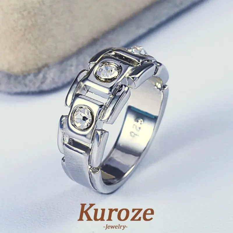 Nhẫn Nam, Kuroze, Bạc Bạch Kim, Bán Chạy Ở Châu Âu Và Châu Mỹ, Thời Trang Mới, Phong Cách Độc Đoán, Thích Hợp Cho Nam Doanh Nhân