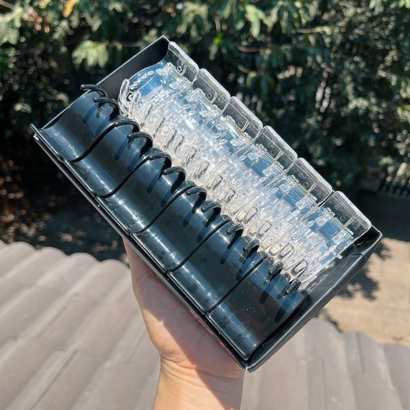  Set 12 kẹp tóc càng cua 5 răng đen bóng phối trắng trong Orin K1776   Kiểu A32  