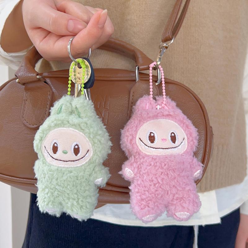 Product Introduction of COD plush Cute Labubu Doll Keychain Cartoon Curly Hair Plush Labubu Pendant Key Chains Accessories for Car Backpack Decoration Couple Key Chain kawaii anime pendant keyring cute children Girls birthday gift backpack hang Meimeistore18 14