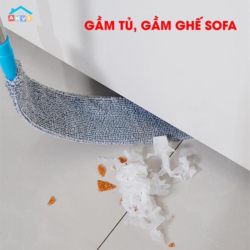 Chổi quét gầm tủ, gầm giường, sofa, kệ tivi, tủ lạnh, máy giặt, trần nhà, quét mạng nhện có thiết kế đầu dẹt linh hoạt và dài giúp vệ sinh dễ dàng các ngóc ngách Inox, dọn nhà đón tết
