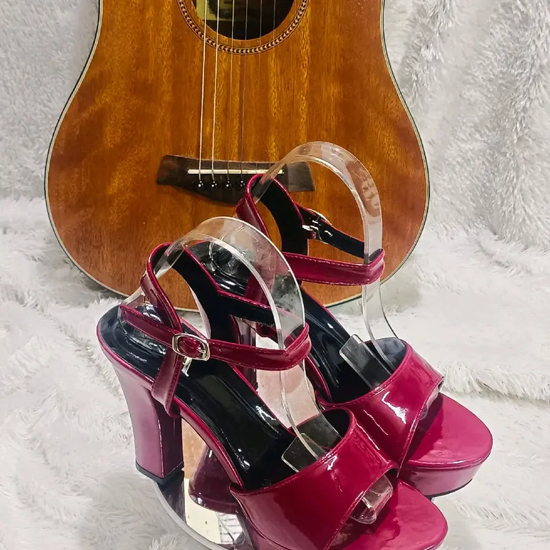 sandal hils double hak tinggi 10cm kode 001 Wanita 4