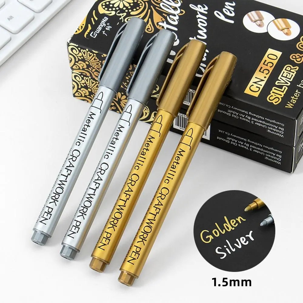 12pcs Water Based Low Odour Permanent Craftwork Pen, Durable Fine Point Tip Waterproof Marker Pen, Art Supplies For Student