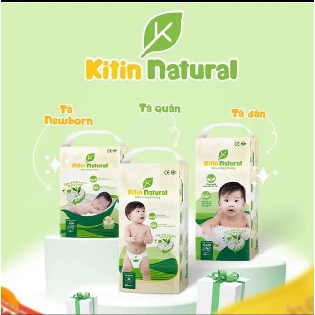 Tã Bỉm Kitin Natural siêu mỏng thoáng cho bé đủ size