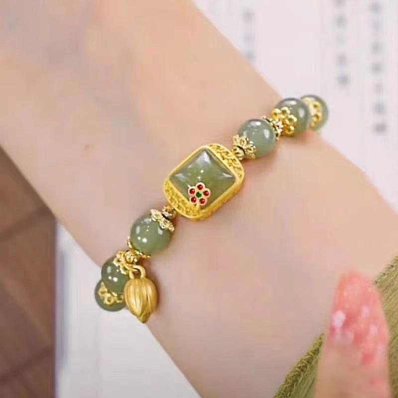 Vòng Tay Hạt Hình Khối Hoa Sen, Thiết Kế Bước Bằng Bước, Chất Lượng Cao, Thiết Kế Đặc Biệt, Dễ Phối Đồ, Vòng Tay Thời Trang, Thích Hợp Cho Học Sinh Và Bạn Gái, Hạt Giống Hoa Sen, 1