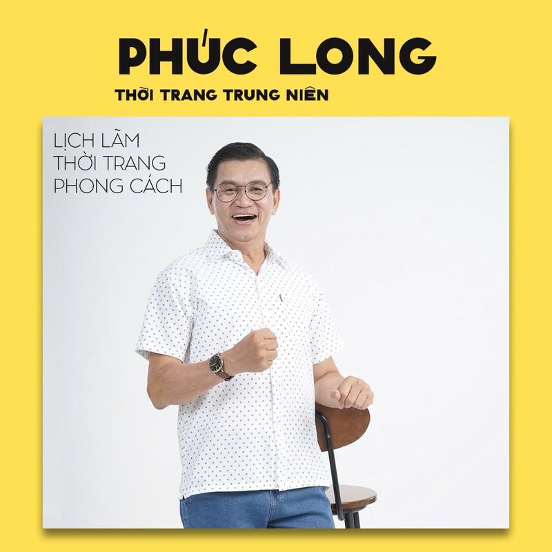  {XÃ KHO } sơ mi trung niên ngắn tay có túi  vạt ngang xẽ tà in họa tiết ô vuông nhỏ Menswea 