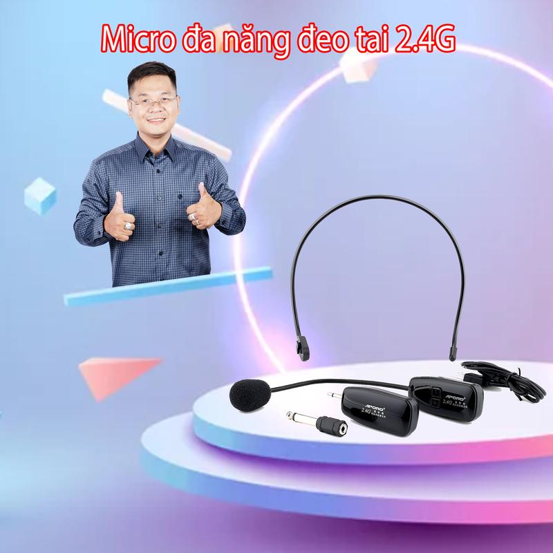 Micro đa năng đeo tai 2.4G UHF (không dây)