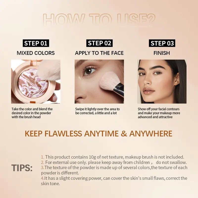 Long-lasting Color-correcting Foundation Palette, 1 Count Baked Color Correcting Foundation Palette, Multi-purpose Makeup Palette for Women 8