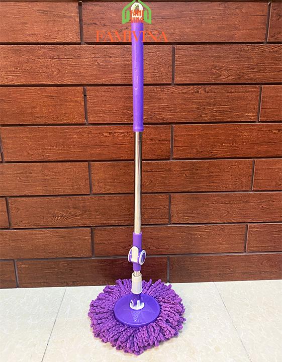 Cây lau nhà tự vắt 360 độ MÂM NHỰA đa năng rẻ bền đẹp-thân cây inox chắc chắn,chổi lau nhà rời kèm bông lau cotto 7