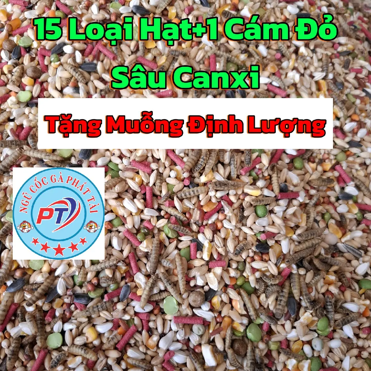 5 kg Ngũ Cốc Gà có sâu(Tặng Muỗng Định Lượng)